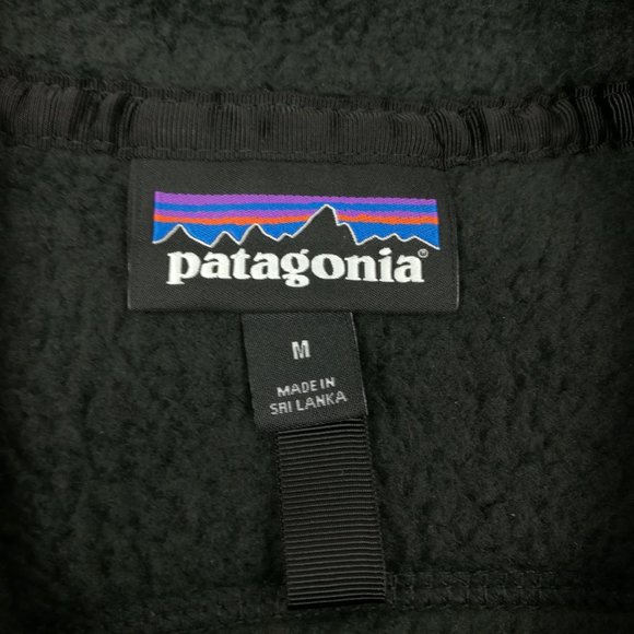 Patagonia Vest Retro Pile Full Zip Fleece Black Mens Medium 22821 $129 - Picture 4 of 10